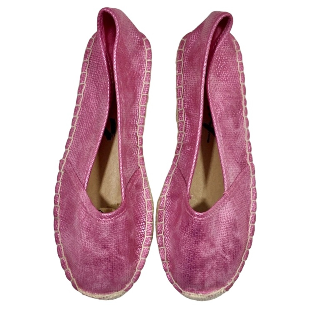 SEVEN 7 Metallic Pink Espadrilles NWOB Sz 6